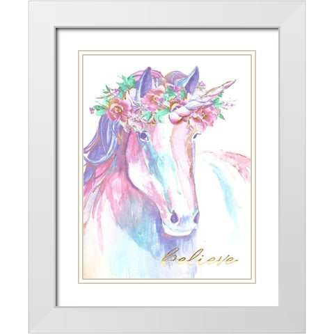 Believe White Modern Wood Framed Art Print with Double Matting by Goodrich, Chelsea