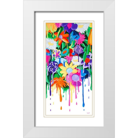 Garden Drips White Modern Wood Framed Art Print with Double Matting by Goodrich, Chelsea