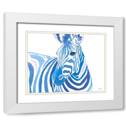 Vibrant Zebra White Modern Wood Framed Art Print with Double Matting by Goodrich, Chelsea