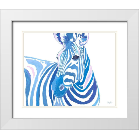 Vibrant Zebra White Modern Wood Framed Art Print with Double Matting by Goodrich, Chelsea
