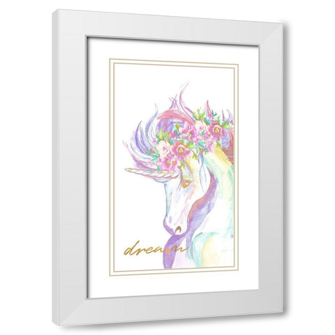 Unicorn Wishes II White Modern Wood Framed Art Print with Double Matting by Goodrich, Chelsea