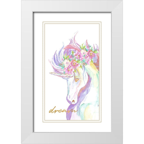 Unicorn Wishes II White Modern Wood Framed Art Print with Double Matting by Goodrich, Chelsea