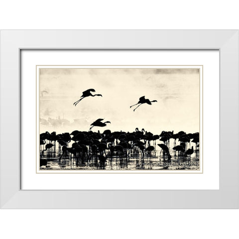 Heading East White Modern Wood Framed Art Print with Double Matting by Niassa Lion Project