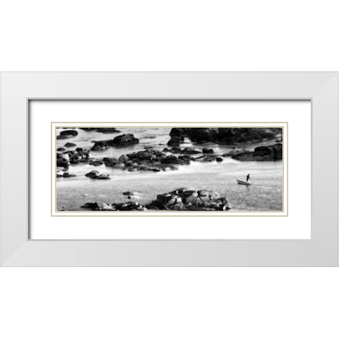 Among the Rocks White Modern Wood Framed Art Print with Double Matting by Niassa Lion Project