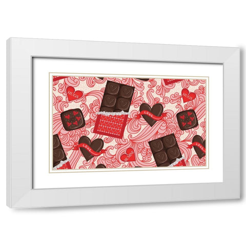 Valentine Chocolate White Modern Wood Framed Art Print with Double Matting by Metz, Andi