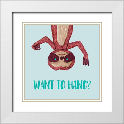 Want To Hang? White Modern Wood Framed Art Print with Double Matting by Edwins, Hugo