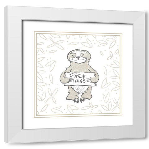 Animal Hugs I White Modern Wood Framed Art Print with Double Matting by Edwins, Hugo