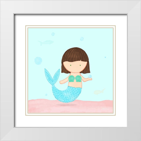 Mermaid II White Modern Wood Framed Art Print with Double Matting by Edwins, Hugo