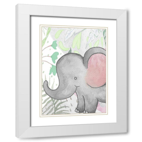 Ele in the Tropics White Modern Wood Framed Art Print with Double Matting by Medley, ElizabetH