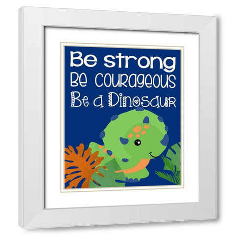 Dino I White Modern Wood Framed Art Print with Double Matting by Quach, Anna