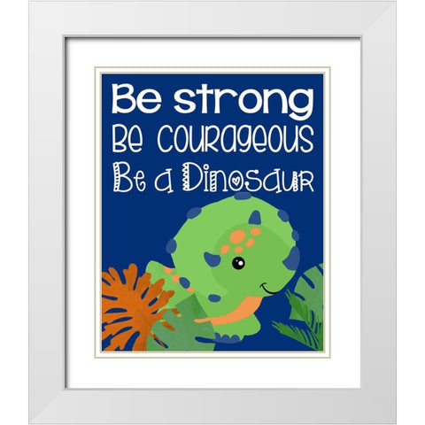 Dino I White Modern Wood Framed Art Print with Double Matting by Quach, Anna