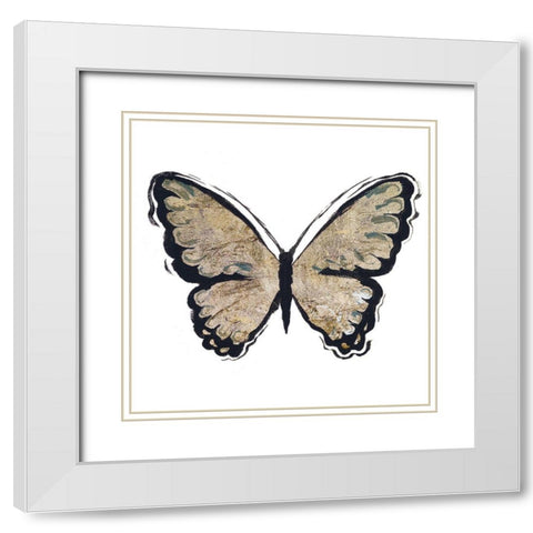 Flutter Gold I White Modern Wood Framed Art Print with Double Matting by Medley, Elizabeth