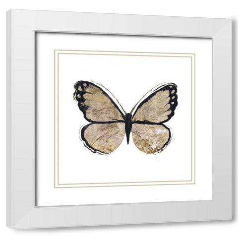Flutter Gold II White Modern Wood Framed Art Print with Double Matting by Medley, Elizabeth