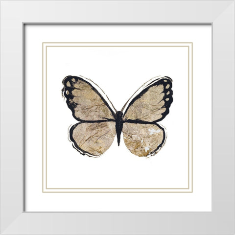 Flutter Gold II White Modern Wood Framed Art Print with Double Matting by Medley, Elizabeth