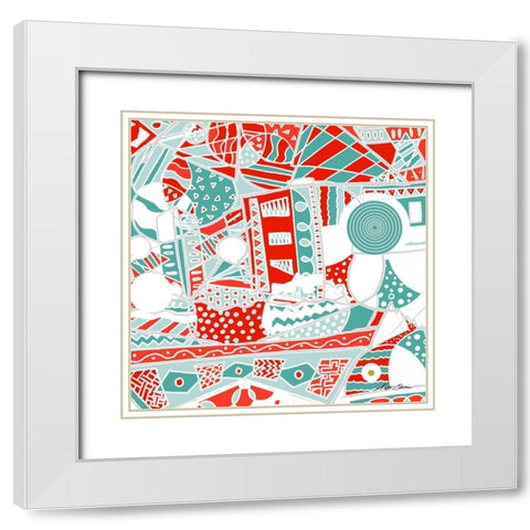 Uptown Funk III White Modern Wood Framed Art Print with Double Matting by Edwins, Hugo