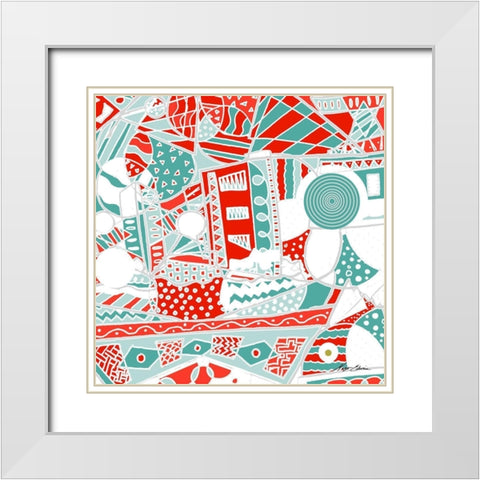 Uptown Funk III White Modern Wood Framed Art Print with Double Matting by Edwins, Hugo