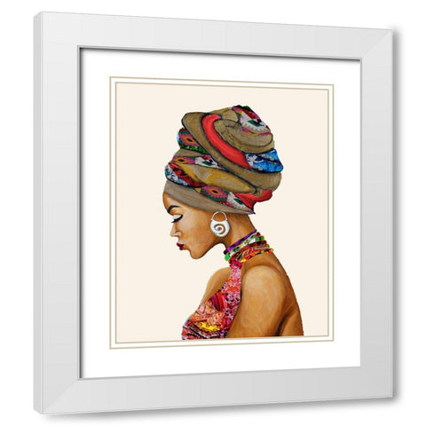 African Goddess White Modern Wood Framed Art Print with Double Matting by Ritter, Gina