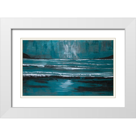 Blue Escape White Modern Wood Framed Art Print with Double Matting by Ritter, Gina