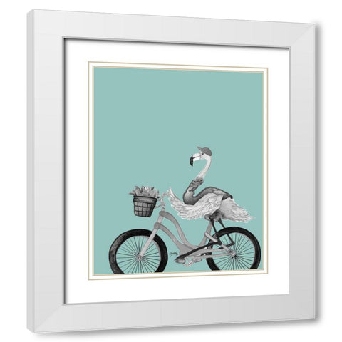 What A Wild Ride On Teal I White Modern Wood Framed Art Print with Double Matting by Medley, Elizabeth