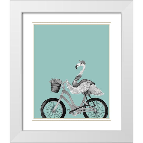 What A Wild Ride On Teal I White Modern Wood Framed Art Print with Double Matting by Medley, Elizabeth