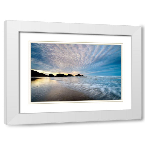Cloudy Coast White Modern Wood Framed Art Print with Double Matting by Amos, Andy