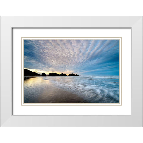 Cloudy Coast White Modern Wood Framed Art Print with Double Matting by Amos, Andy