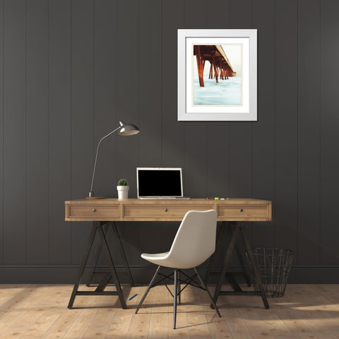 Pacific Pier White Modern Wood Framed Art Print with Double Matting by Bill Carson Photography