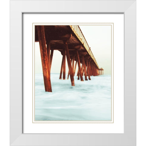 Pacific Pier White Modern Wood Framed Art Print with Double Matting by Bill Carson Photography