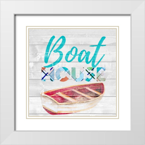 Boat House White Modern Wood Framed Art Print with Double Matting by Gaynor, Janice