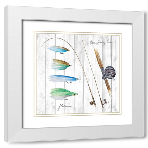 Bait and Tackle I White Modern Wood Framed Art Print with Double Matting by Gaynor, Janice