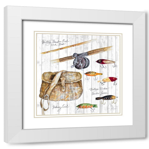 Bait and Tackle II White Modern Wood Framed Art Print with Double Matting by Gaynor, Janice
