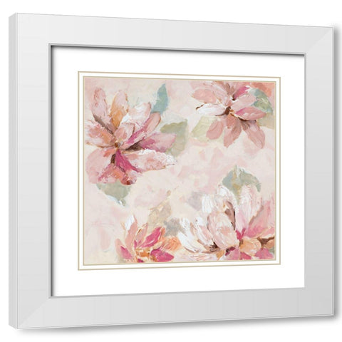 Blushing Spring II White Modern Wood Framed Art Print with Double Matting by Loreth, Lanie