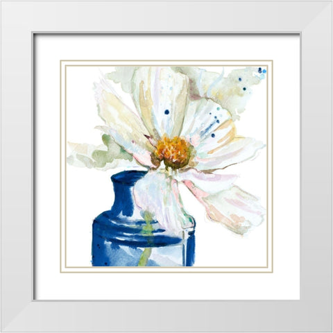 Fresh Little Flower Close Up White Modern Wood Framed Art Print with Double Matting by Pinto, Patricia