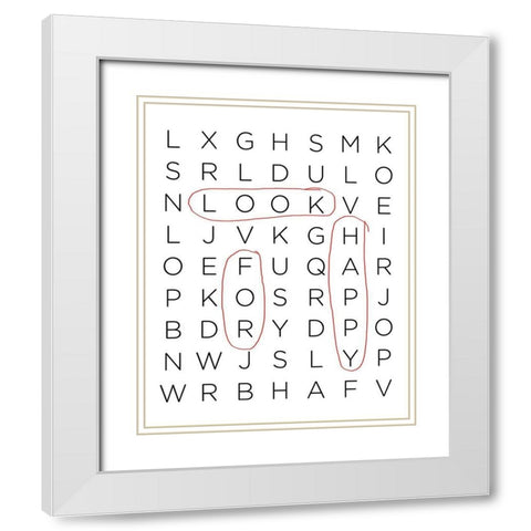 Crossword Puzzle I White Modern Wood Framed Art Print with Double Matting by Quach, Anna