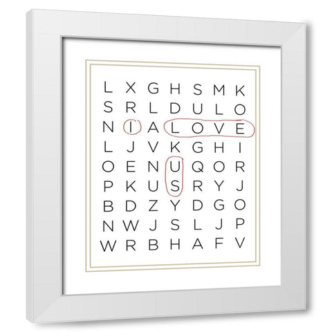 Crossword Puzzle II White Modern Wood Framed Art Print with Double Matting by Quach, Anna