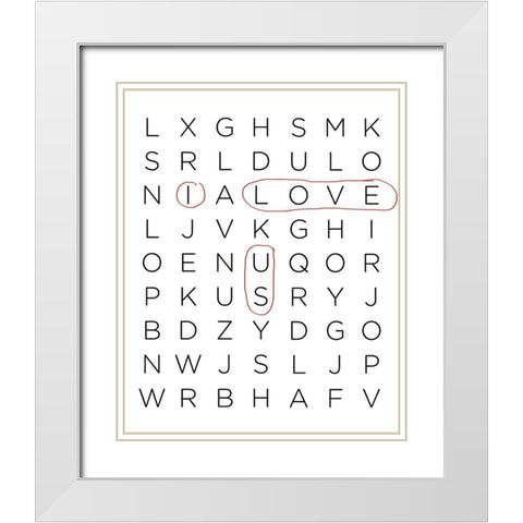 Crossword Puzzle II White Modern Wood Framed Art Print with Double Matting by Quach, Anna