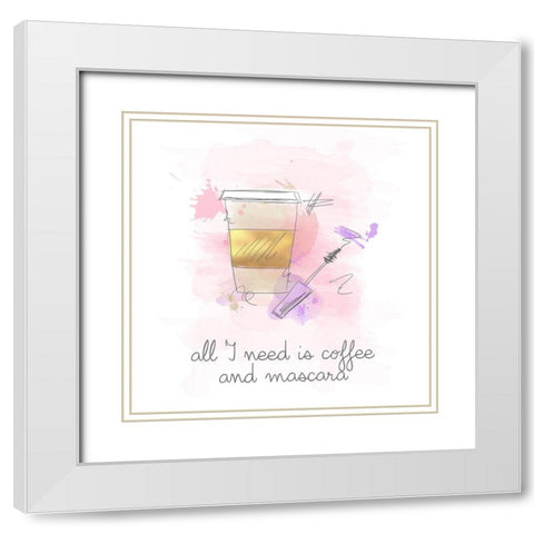 Coffee and Mascara White Modern Wood Framed Art Print with Double Matting by Quach, Anna