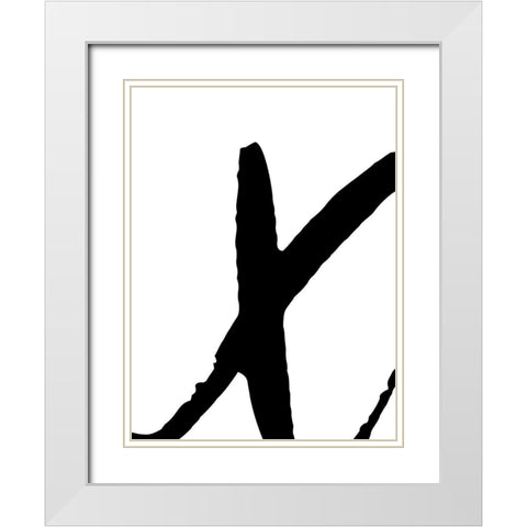 Modern Xs and Os I White Modern Wood Framed Art Print with Double Matting by SD Graphics Studio