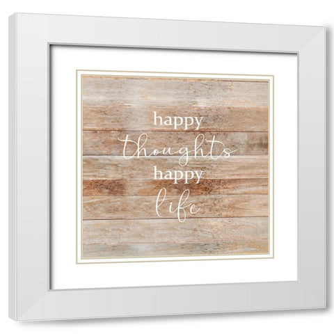 Happy Thoughts White Modern Wood Framed Art Print with Double Matting by Quach, Anna