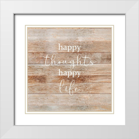 Happy Thoughts White Modern Wood Framed Art Print with Double Matting by Quach, Anna