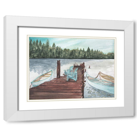 Lake White Modern Wood Framed Art Print with Double Matting by Medley, Elizabeth