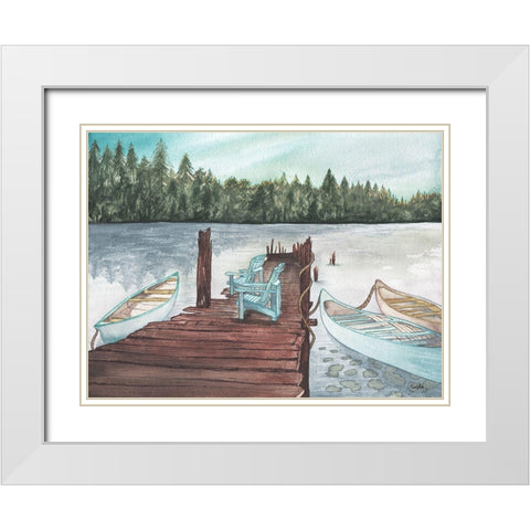 Lake White Modern Wood Framed Art Print with Double Matting by Medley, Elizabeth