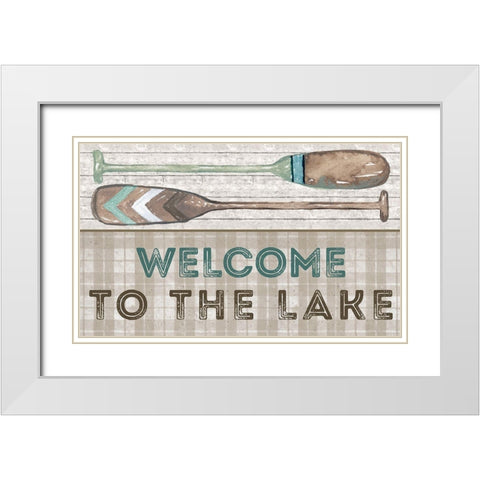 Welcome to the Lake White Modern Wood Framed Art Print with Double Matting by Medley, Elizabeth