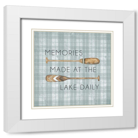 Memories Made At The Lake Daily White Modern Wood Framed Art Print with Double Matting by Medley, Elizabeth