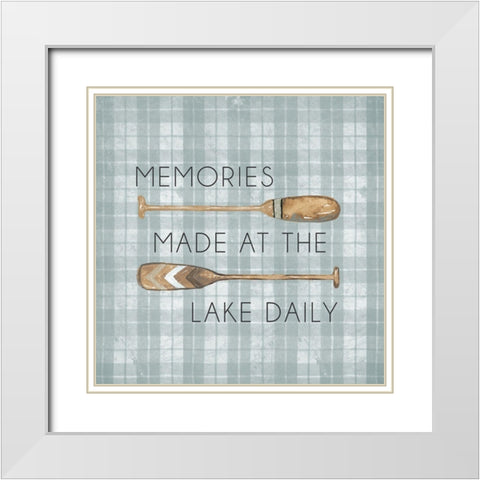 Memories Made At The Lake Daily White Modern Wood Framed Art Print with Double Matting by Medley, Elizabeth