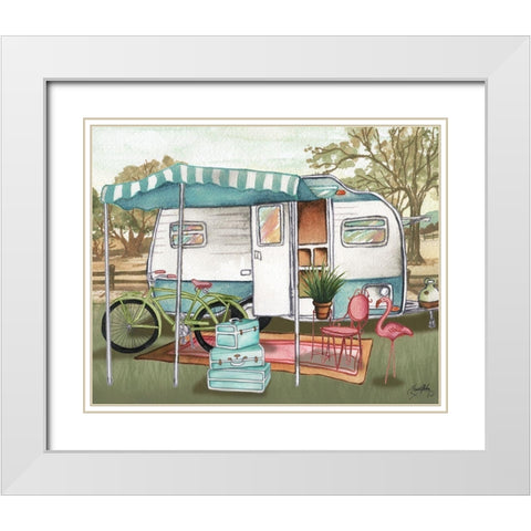 Roughing It II White Modern Wood Framed Art Print with Double Matting by Medley, Elizabeth