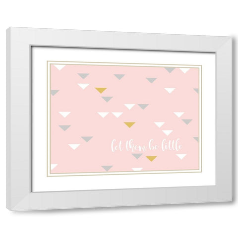 Let Them be Little White Modern Wood Framed Art Print with Double Matting by Quach, Anna