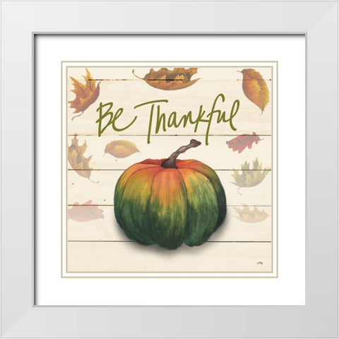 Happy Harvest Sayings I White Modern Wood Framed Art Print with Double Matting by Medley, Elizabeth