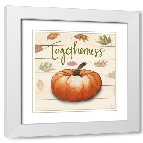 Happy Harvest Sayings II White Modern Wood Framed Art Print with Double Matting by Medley, Elizabeth