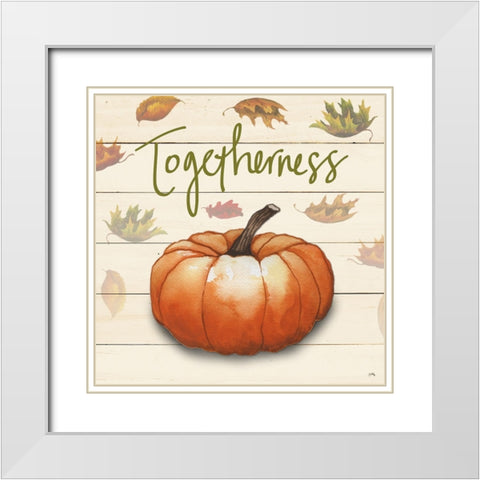 Happy Harvest Sayings II White Modern Wood Framed Art Print with Double Matting by Medley, Elizabeth